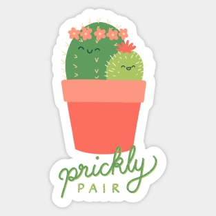 Prickly Pair Cactus Couple Sticker